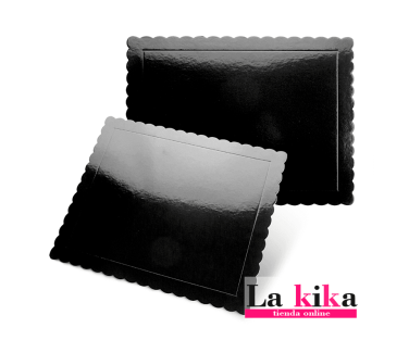 Bandeja Rectangular Extrafuerte para Tartas 30x40 Negra - Soporte Resistente y Elegante