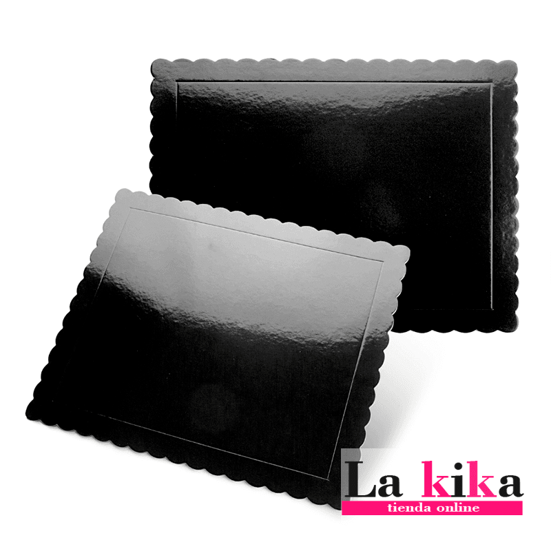 Bandeja Rectangular Extrafuerte para Tartas 30x40 Negra - Soporte Resistente y Elegante