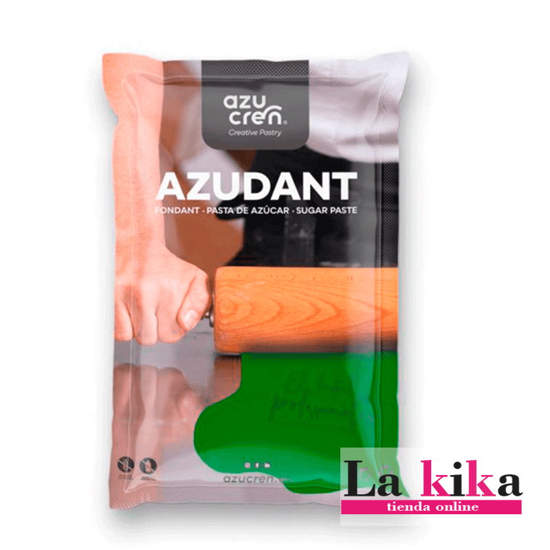 Azudant Fondant Verde Hoja Azucren 250g - Pasta Maleable para Decoración de Tartas