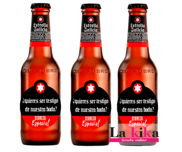 Pegatinas Personalizadas para Cervezas - Etiquetas Adhesivas ¿Quieres ser mi Testigo?