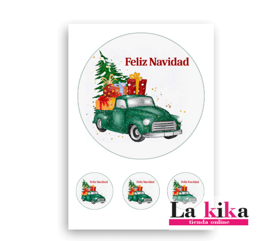 Papel Azúcar Navidad para Tarta y Galletas - Sin Gluten | 18 cm y 3 Círculos