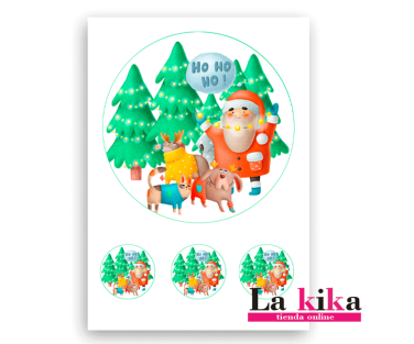 Papel de Azúcar Navidad Papá Noel - Sin Gluten | Decoración Comestible