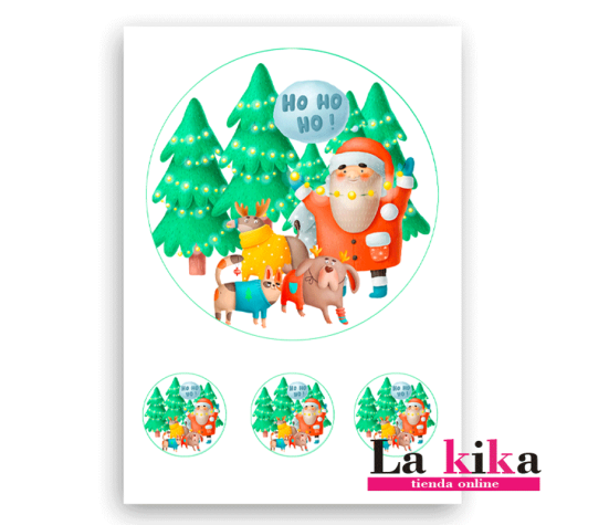 Papel de Azúcar Navidad Papá Noel - Sin Gluten | Decoración Comestible