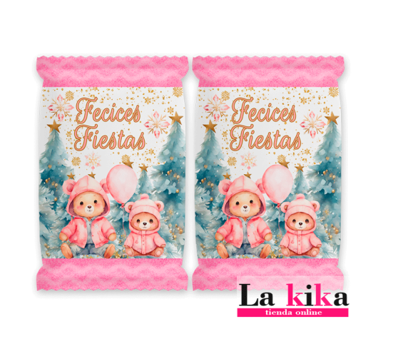 Gusanitos Personalizados - Feliz Navidad con Ositos Baby