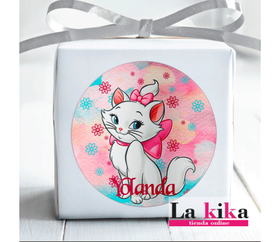 Pegatinas Decorativas La Gatita Marie Personalizadas | Lakika