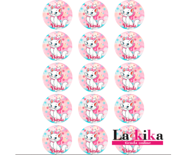 Pegatinas Decorativas La Gatita Marie Personalizadas | Lakika