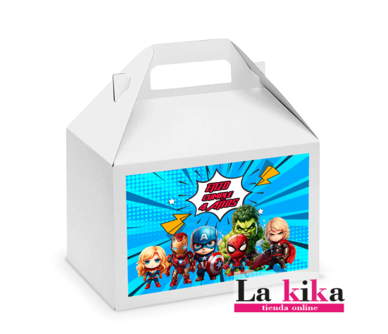 Caja para Chuches Personalizada Superhéroes - Detalle Único para Fiestas