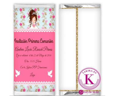 🎁 Chocolatinas Nestlé Comunión Lucía | Personalizadas para Eventos | La Kika