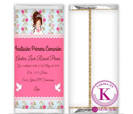 🎁 Chocolatinas Nestlé Comunión Lucía | Personalizadas para Eventos | La Kika