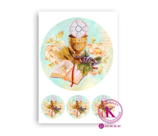 🕊️ Papel de Azúcar Comunión | Decoración para Tartas y Cupcakes | La Kika