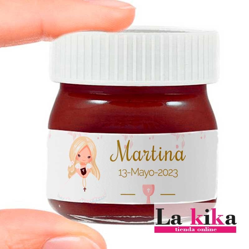 🍫 Mini Nutella Personalizada Comunión – Modelo Martina | Detalle Dulce y Original 🎁✨ 🍫 Mini Nutella Personalizada Comunión – Modelo Martina | Detalle Dulce y Original 🎁✨