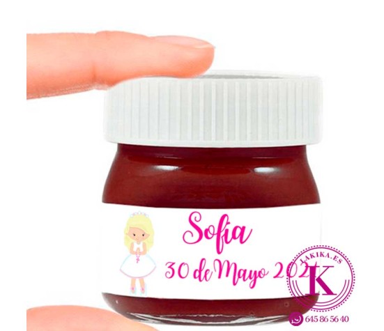 🎀Mini Nutella Comunión Sofía Personalizada 25 Gr | Detalle Original Invitados | La Kika