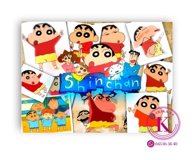 Papel de Azúcar Shin Chan para Tarta Rectangular | Sin Gluten 29x20 cm
