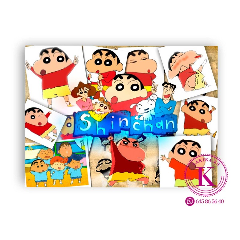 Papel de Azúcar para Tarta Rectangular Shin Chan – Decoración Comestible 29x20 cm 🍰 Papel de Azúcar para Tarta Rectangular Shin Chan – Decoración Comestible 29x20 cm 🍰