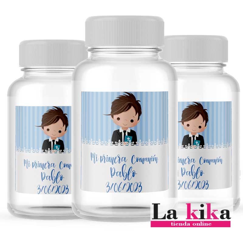 🍬 Bote de Chuches Personalizado Comunión Azul | Regalo Original para Invitados 💙 🍬 Bote de Chuches Personalizado Comunión Azul | Regalo Original para Invitados 💙