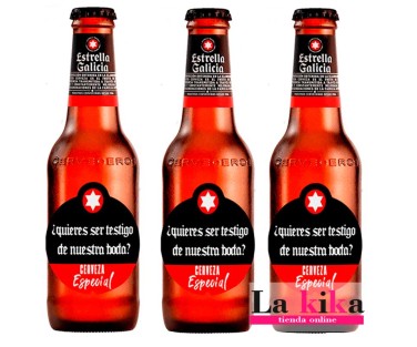 Pegatinas Personalizadas para Cervezas “¿Quieres ser mi testigo?” | Pack de 8