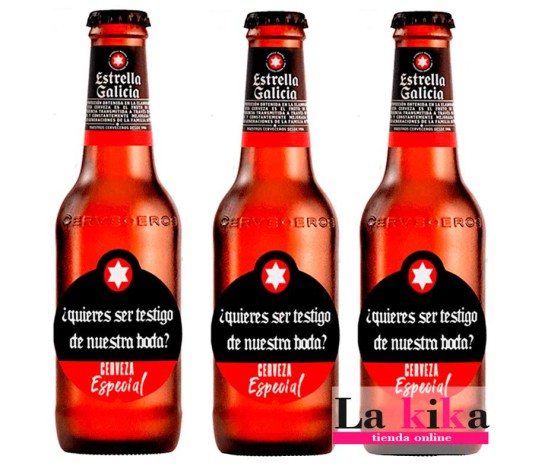 Pegatinas Personalizadas para Cervezas “¿Quieres ser mi testigo?” | Pack de 8