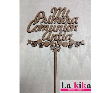✨ Topper Personalizado para Primera Comunión en MDF Natural