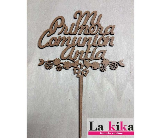 ✨ Topper Personalizado para Primera Comunión en MDF Natural