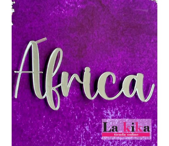 Nombre Personalizado Metacrilato Espejo Plata 10x5 cm | Lakika