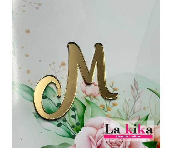 Iniciales en Metacrilato Espejo Dorado 7 cm | Eventos Personalizados | Lakika