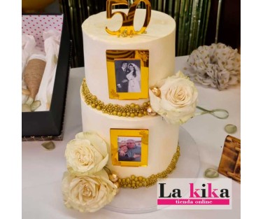 Marcos para tartas en acrílico dorado espejo | Personalizables