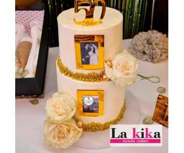 Marcos para tartas en acrílico dorado espejo | Personalizables