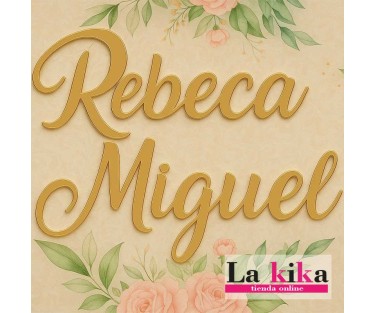 Nombre en metacrilato espejo oro personalizado 15x7 cm