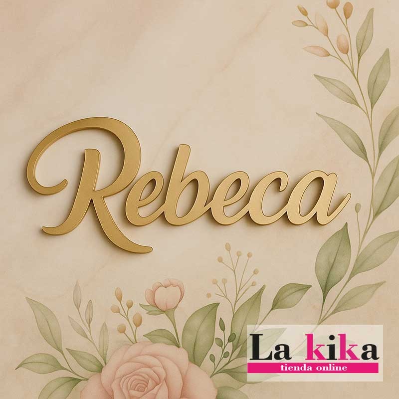 Nombre en Metacrilato Acrílico Dorado – 12x6 cm