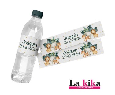Pegatinas personalizadas Safari para botellas de agua – Set de 5 unidades