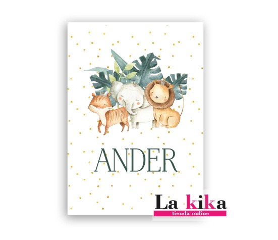 Papel de Azúcar Sin Gluten Safari Rectangular | Decoración comestible para tartas