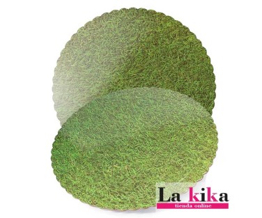 Base redonda modelo césped 30 cm (3 mm grosor) | Lakika.es