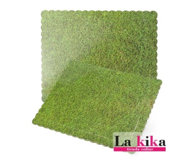 Base rectangular modelo césped 30×25 cm (3 mm grosor) | Lakika.es