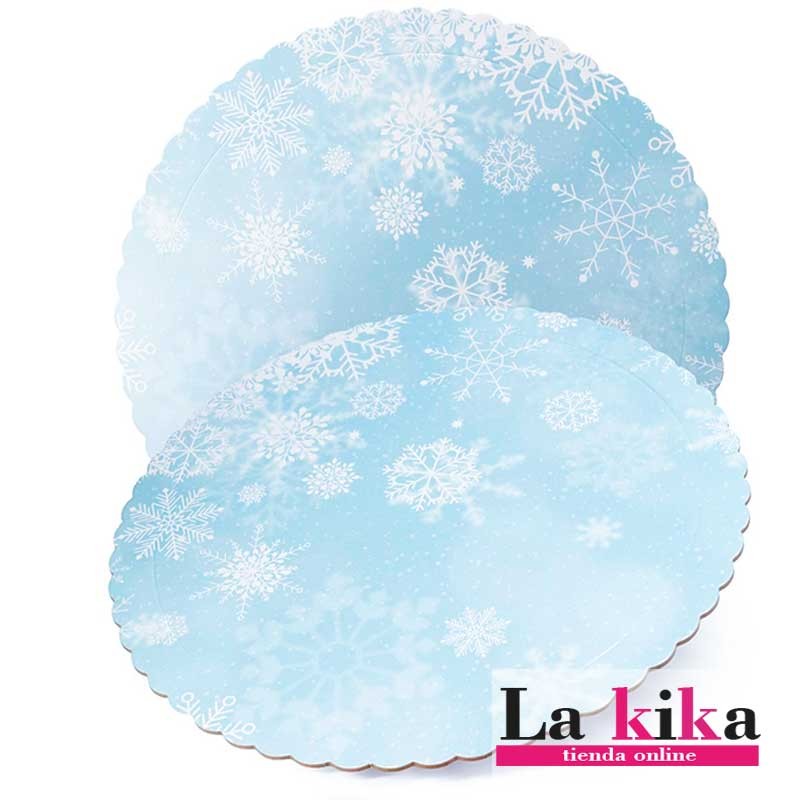 🎂 Base Redonda modelo Copos de Nieve 20 CM – Elegancia y Estabilidad para tus Tartas ✨ (3 mm grosor)