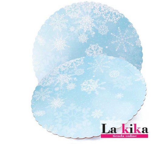 Base redonda modelo Copos de Nieve 20 cm (3 mm grosor) | Lakika.es
