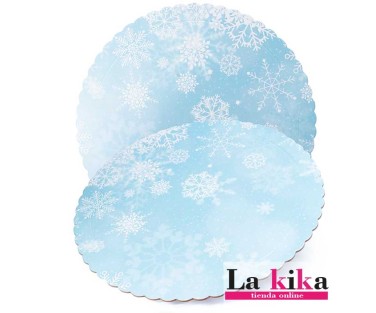 Base redonda modelo Copos de Nieve 25 cm (3 mm grosor) | Lakika.es