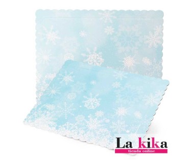 Base rectangular modelo Copos de Nieve 30×25 cm (3 mm grosor) | Lakika.es
