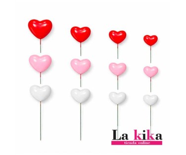 ❤️Set Mix de 30 Corazones Rojos Decorativos para Tartas y Eventos Especiales
