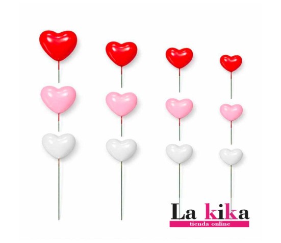❤️Set Mix de 30 Corazones Rojos Decorativos para Tartas y Eventos Especiales