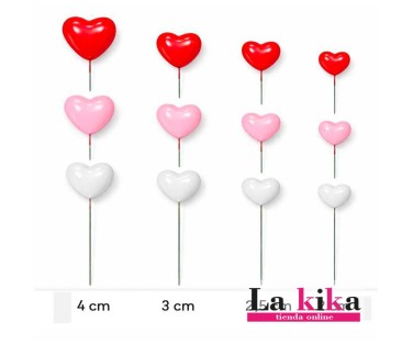 Corazones Rojos Decorativos para Tartas | Set Mix 30 Piezas