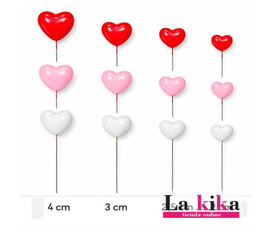 Corazones Rojos Decorativos para Tartas | Set Mix 30 Piezas