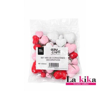 Corazones Rojos Decorativos para Tartas | Set Mix 30 Piezas