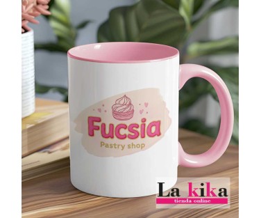 Taza Personalizada con Logo de Empresa Rosa | Lakika