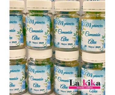 Bote de Chuches Personalizado para Comunión con Nombre y Fecha | Detalle Dulce