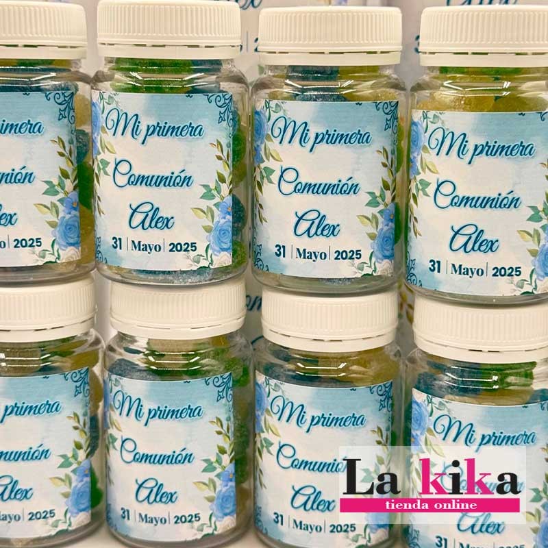 🍬 Bote de Chuches Personalizado para Comunión con Nombre y Fecha 🍬