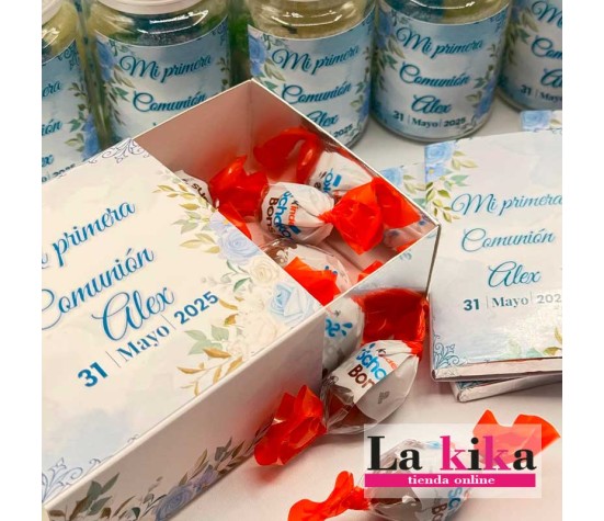 Caja Deslizante Personalizada Comunión | Para 4 Bombones (Vacía)