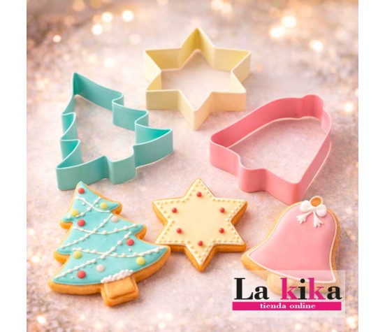 Set 3 cortadores con motivos Navideños Kitchen Craft 🎄 | Cortadores Galletas Navidad
