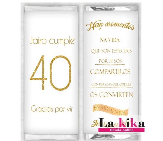 🎂Chocolatinas Personalizadas Cumpleaños 1 al 100 | Nestlé 20g