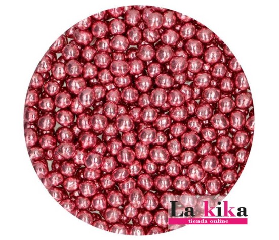 ✨Perlas de chocolate crujiente rosa metalizado Funcakes 60 g