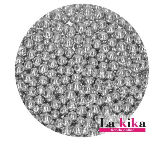 ✨ Perlas de chocolate crujiente plata metalizado Funcakes 60 g 💎